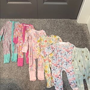 Floral and Patterned Baby Onesies Set